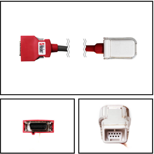 Masimo SET 2055 Red LNC-04 4FT/1.2M SpO2 Patient Extension Adapter Cable LNCS 9 Pin to Red 20 Pin Connector