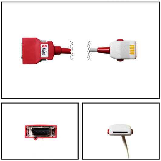 Masimo SET 2058 Red PC-04 4FT/1.2M SpO2 Patient Extension Adapter Cable LNOP F-Tab to Red 20 Pin Connector