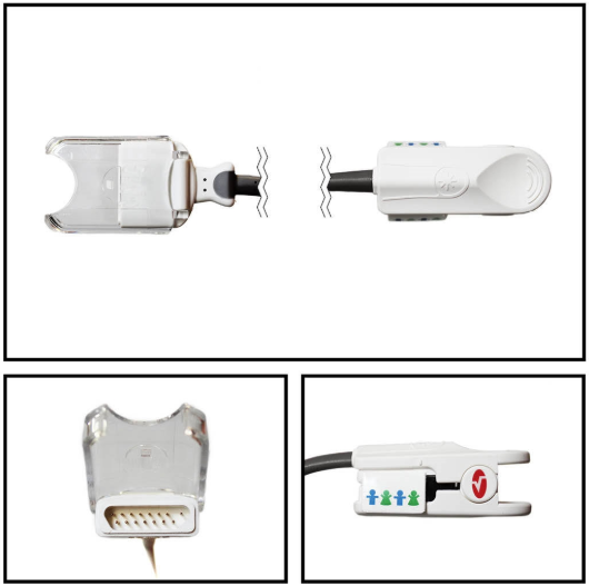 Masimo SET 2502 M-LNCS DCIP Pediatric Hard Shell Finger SpO2 Sensor M-LNCS 15 Pin Connector 3FT/1M Cable