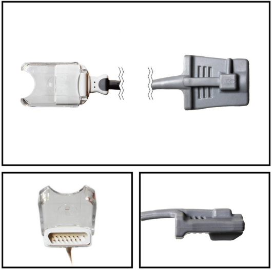 Masimo SET 2507 M-LNCS DBI Adult Soft Shell Finger SpO2 Sensor M-LNCS 15 Pin Connector 3FT/1M Cable