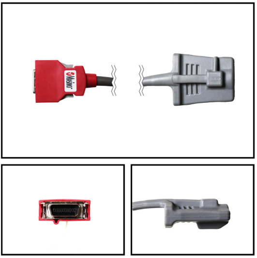 Masimo SET 2643 Red DBI-dc3 Adult Soft Shell Finger SpO2 Sensor Red 20 Pin Connector 3FT/1M Cable